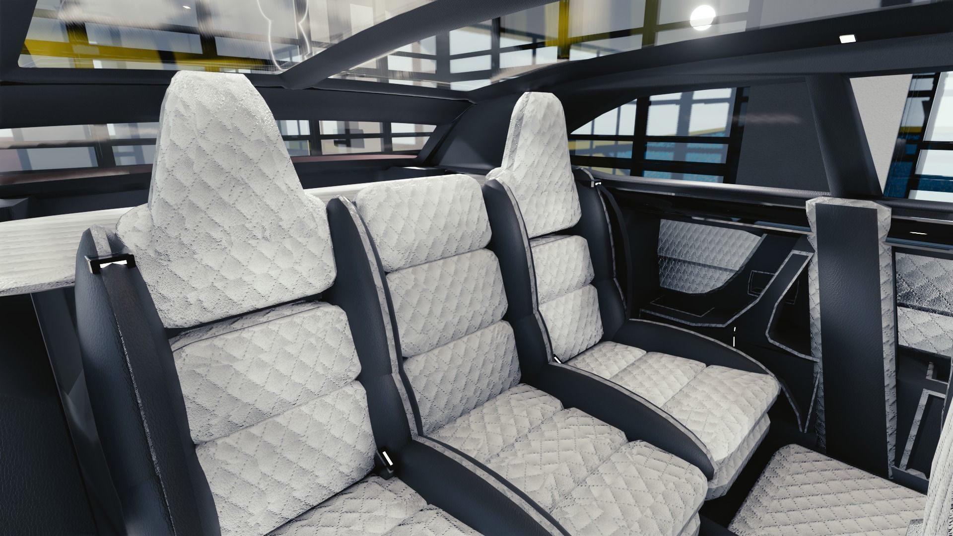 BLENDER EEVEE Brandless Mid Size 2 door shooting brake Low-poly 3D model_9