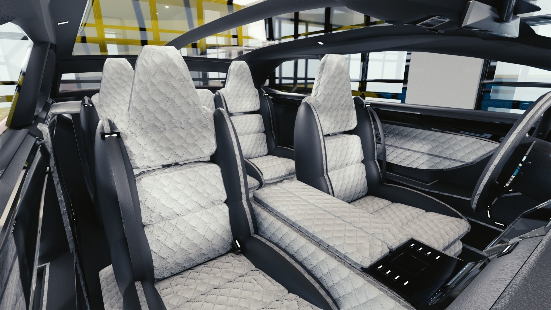 BLENDER EEVEE Brandless Mid Size 2 door shooting brake Low-poly 3D model_7