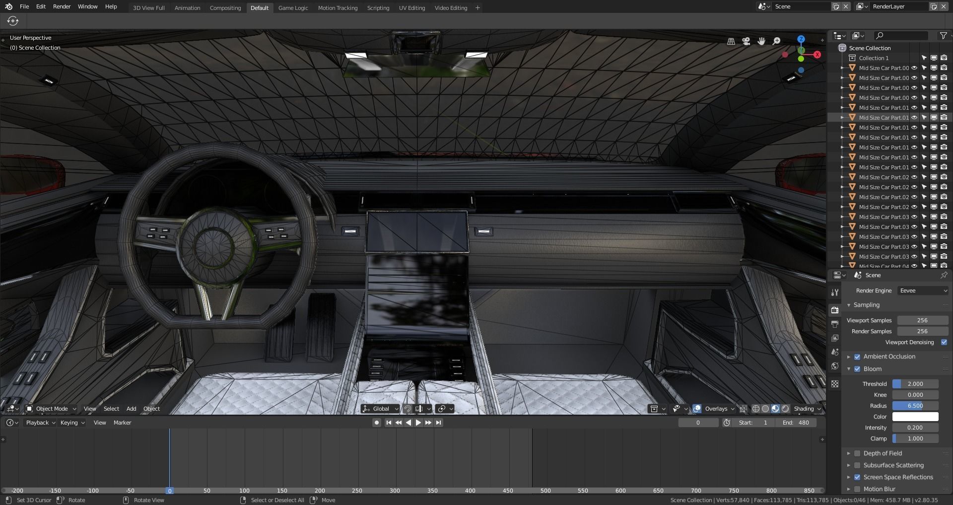 BLENDER EEVEE Brandless Mid Size 2 door shooting brake Low-poly 3D model_14