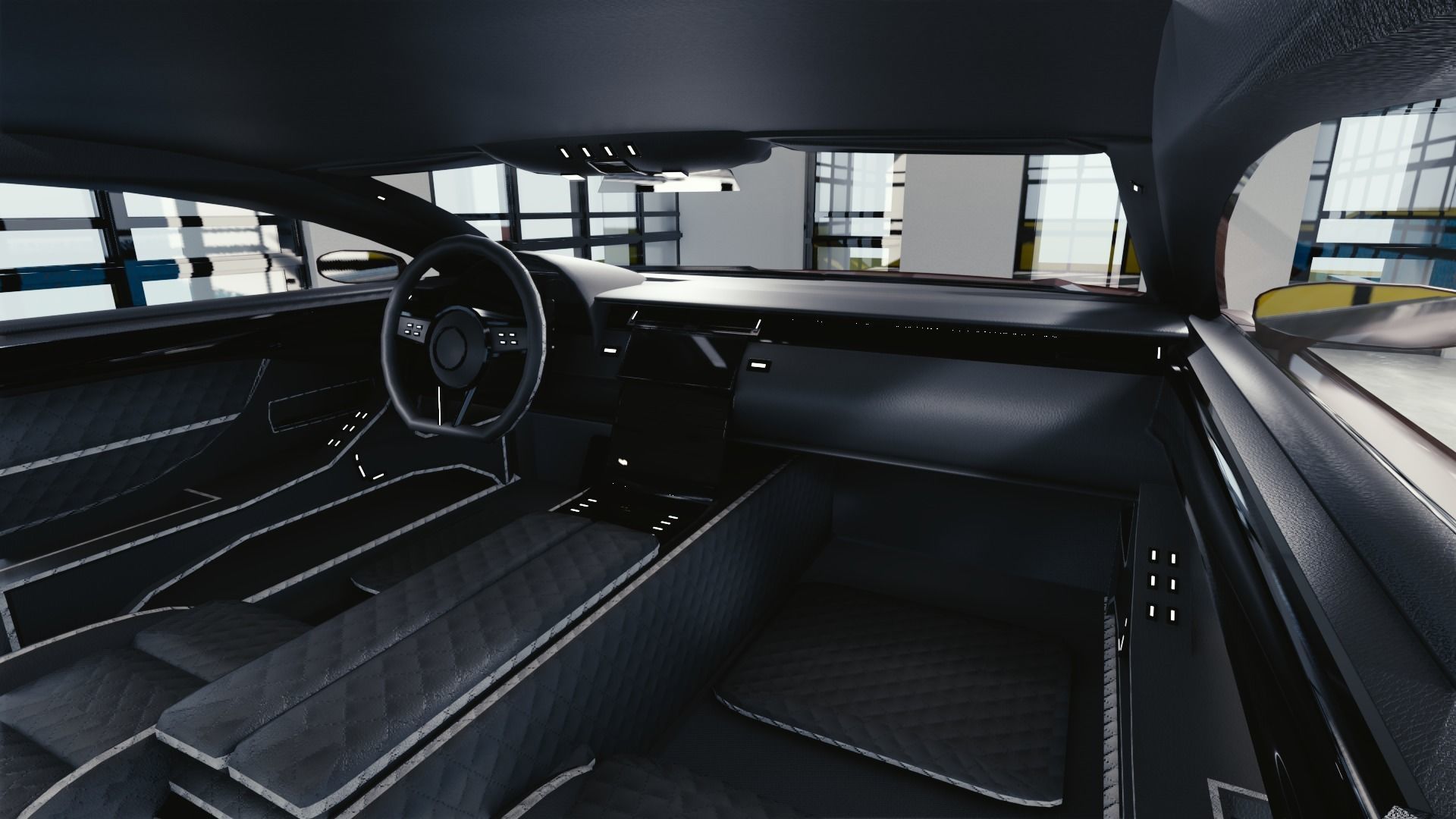 BLENDER EEVEE Brandless Sports GT coupe Low-poly 3D model_6