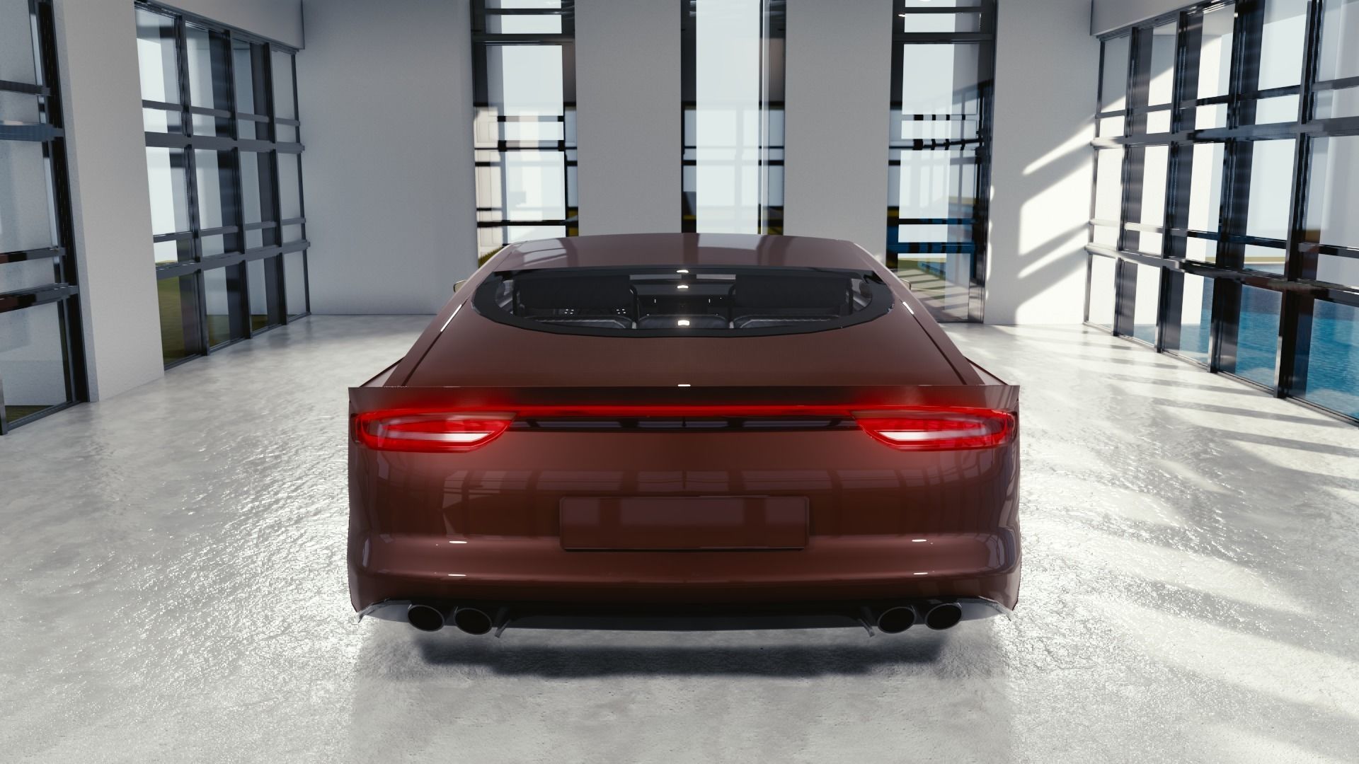 BLENDER EEVEE Brandless Sports GT coupe Low-poly 3D model_5