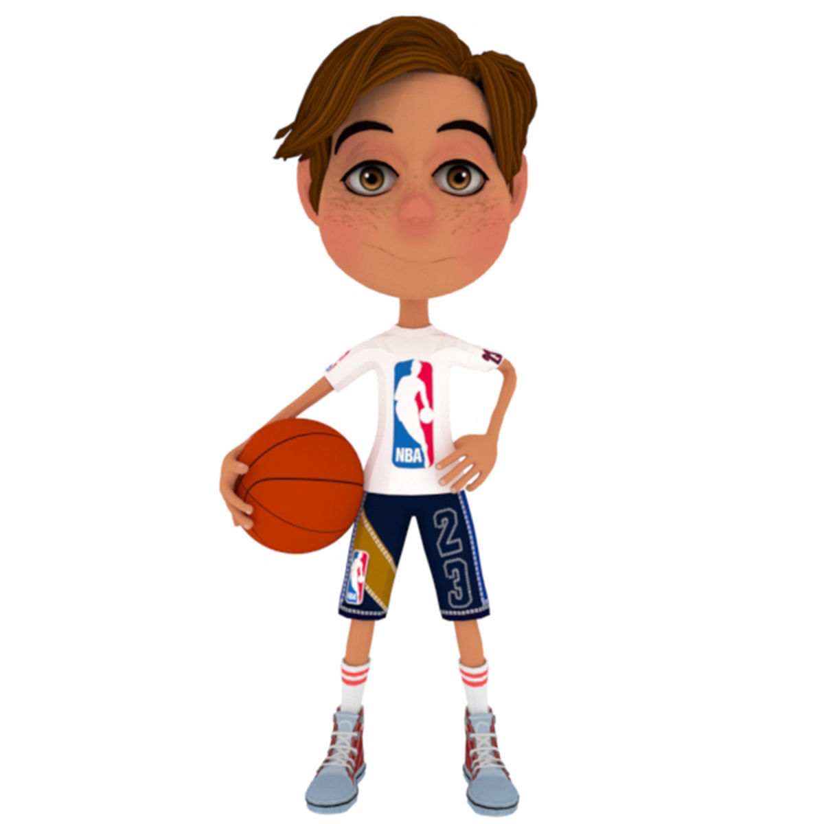toon boy basketball character created for animation Low-poly 3D model_7