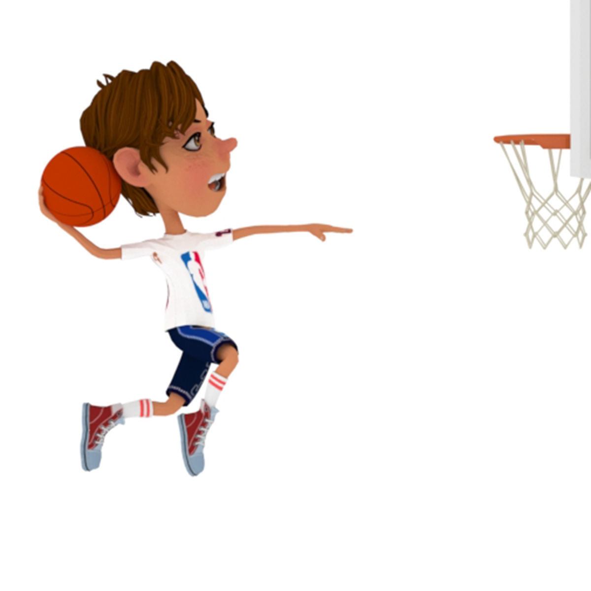 toon boy basketball character created for animation Low-poly 3D model_1