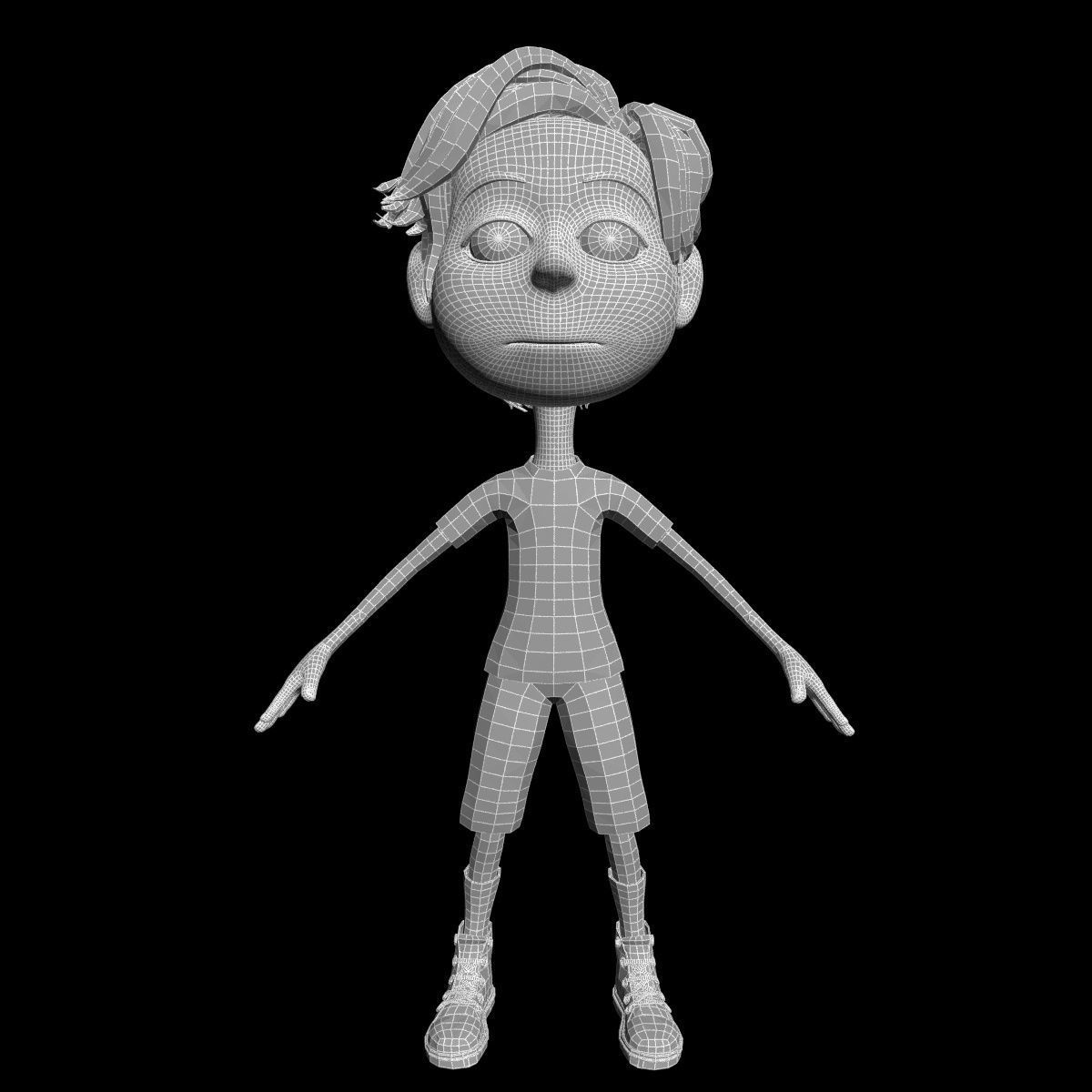 toon boy basketball character created for animation Low-poly 3D model_15