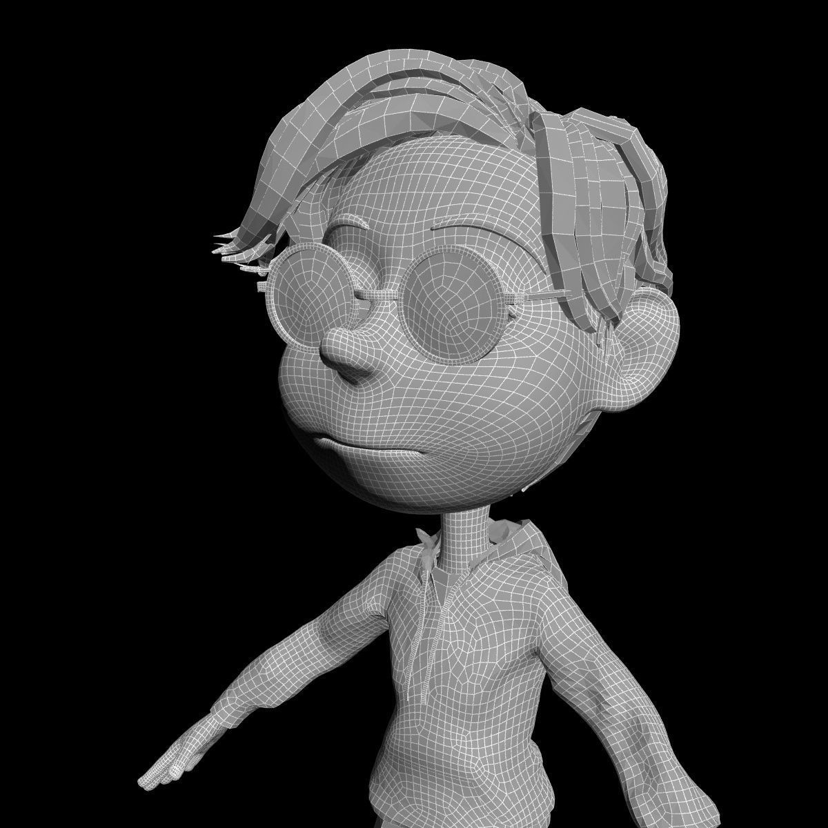 toon boy basketball character created for animation Low-poly 3D model_10