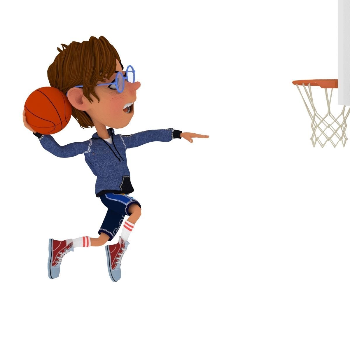 toon boy basketball character created for animation Low-poly 3D model_5