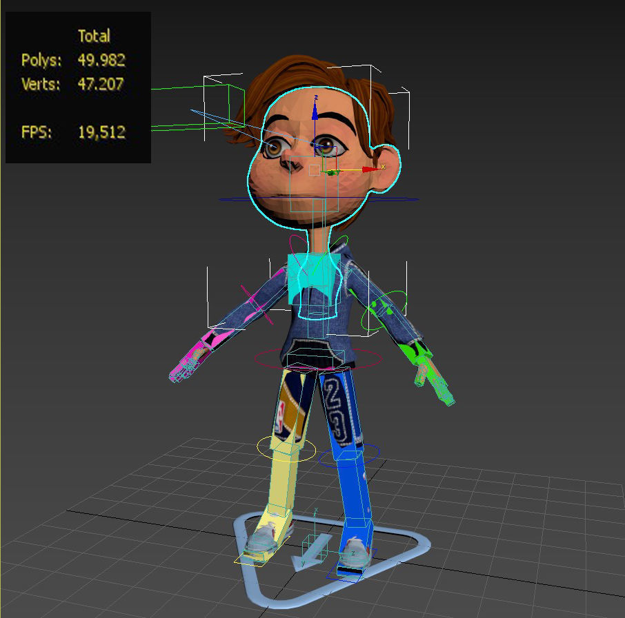 toon boy basketball character created for animation Low-poly 3D model_14