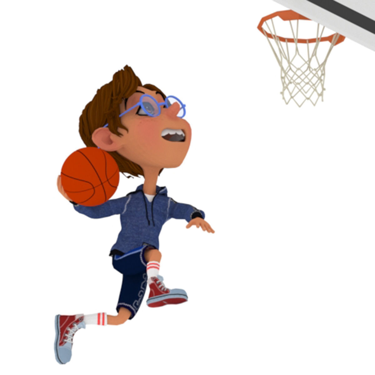 toon boy basketball character created for animation Low-poly 3D model_8