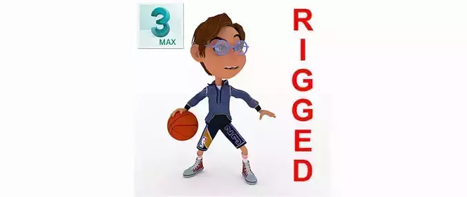 toon boy basketball character created for animation
