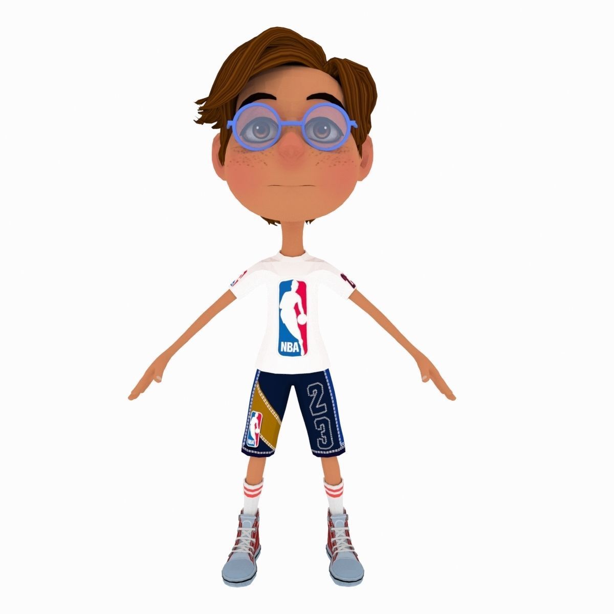toon boy basketball character created for animation Low-poly 3D model_13