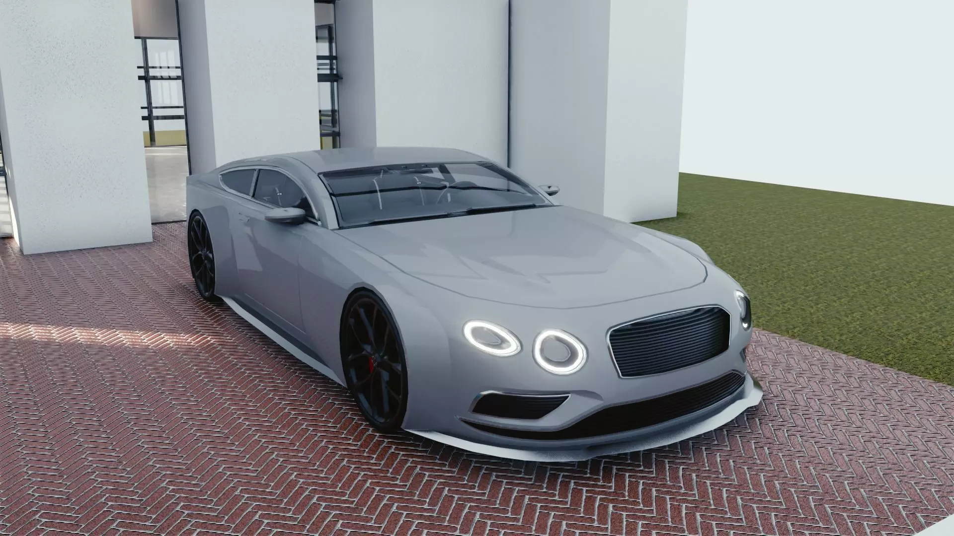 BLENDER EEVEE Brandless Sports GT coupe Low-poly 3D model_0