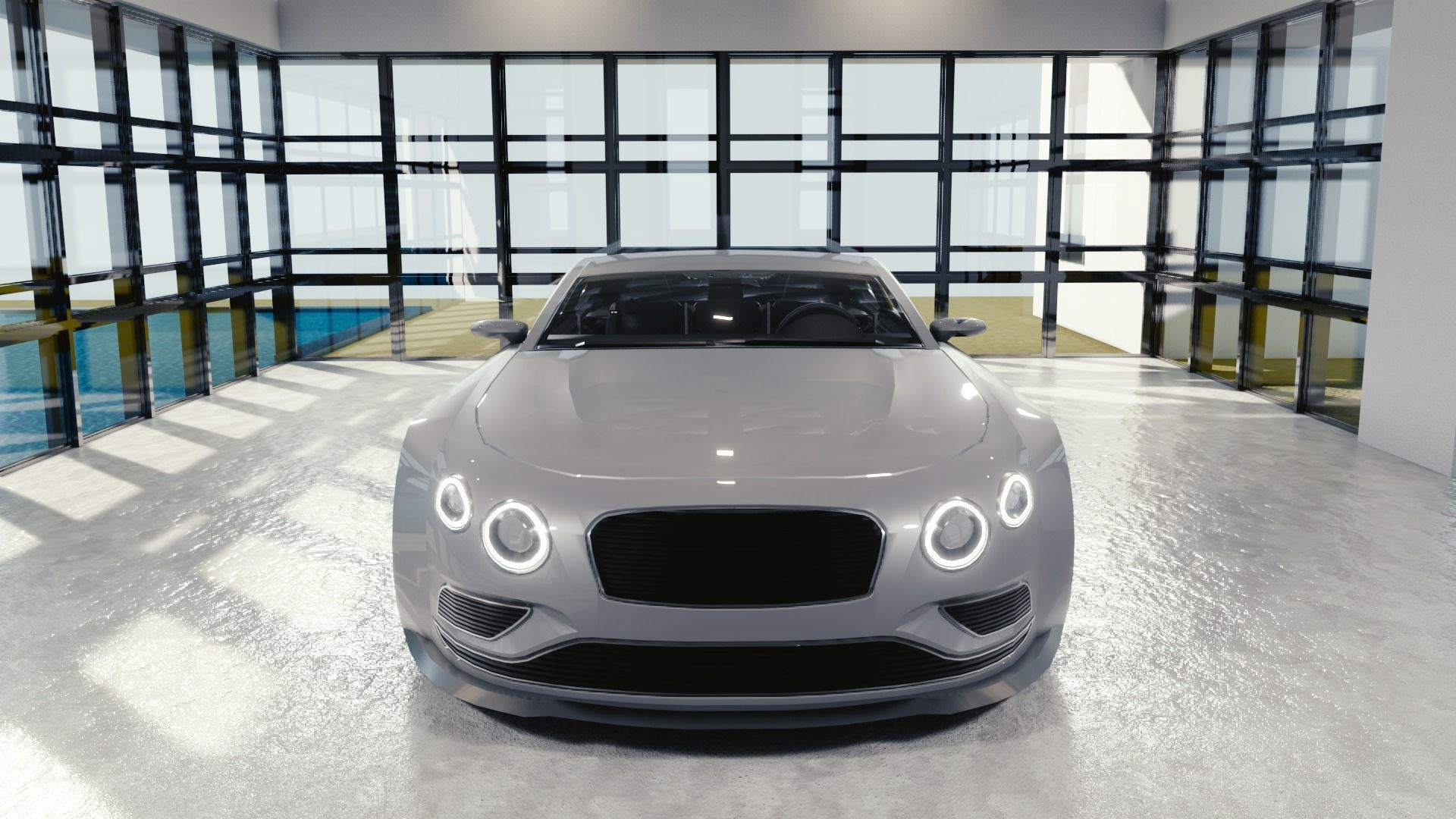 BLENDER EEVEE Brandless Sports GT coupe Low-poly 3D model_4