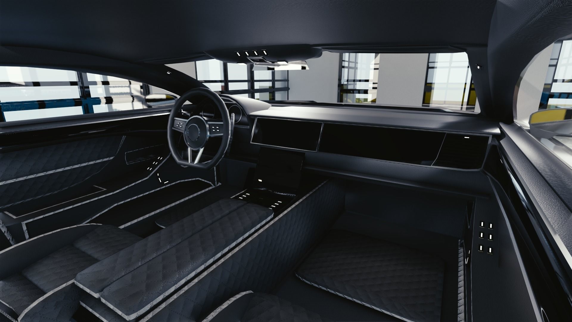 BLENDER EEVEE Brandless Sports GT coupe Low-poly 3D model_6