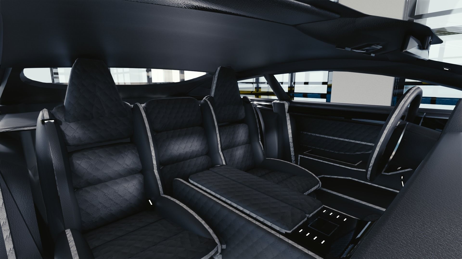 BLENDER EEVEE Brandless Sports GT coupe Low-poly 3D model_7