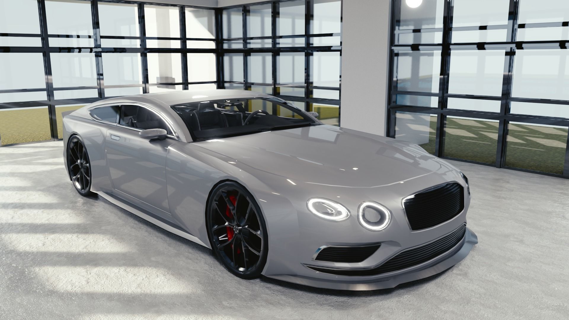 BLENDER EEVEE Brandless Sports GT coupe Low-poly 3D model_2