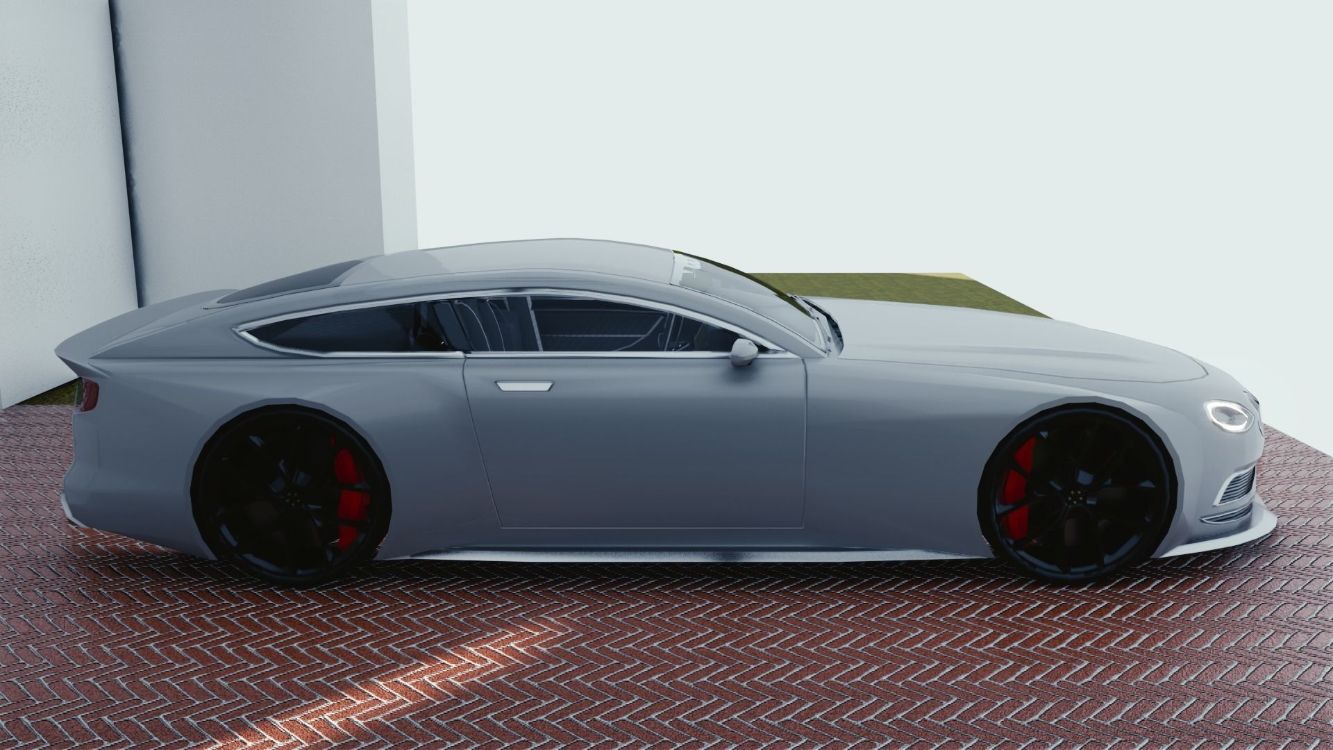 BLENDER EEVEE Brandless Sports GT coupe Low-poly 3D model_1