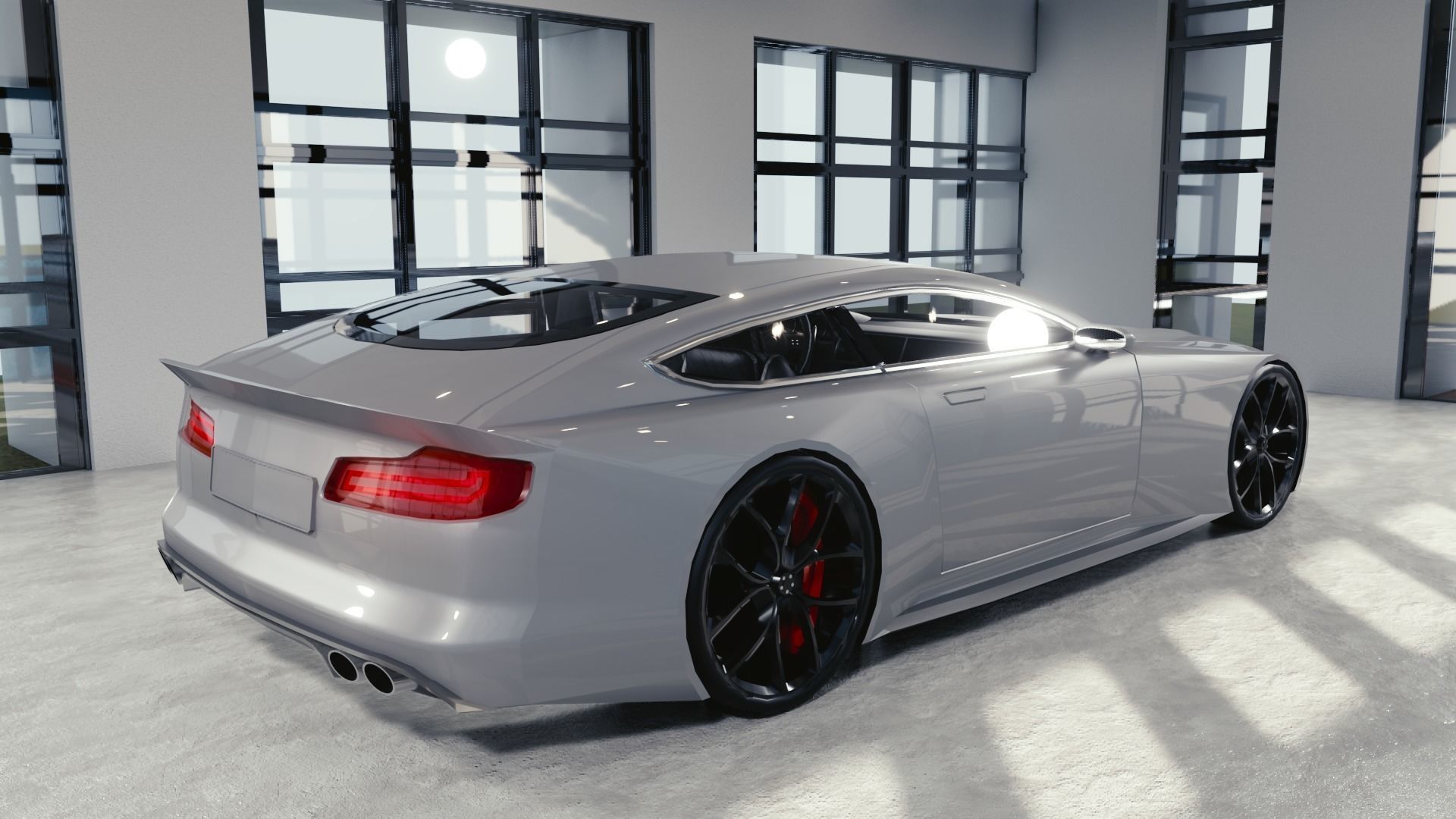 BLENDER EEVEE Brandless Sports GT coupe Low-poly 3D model_3