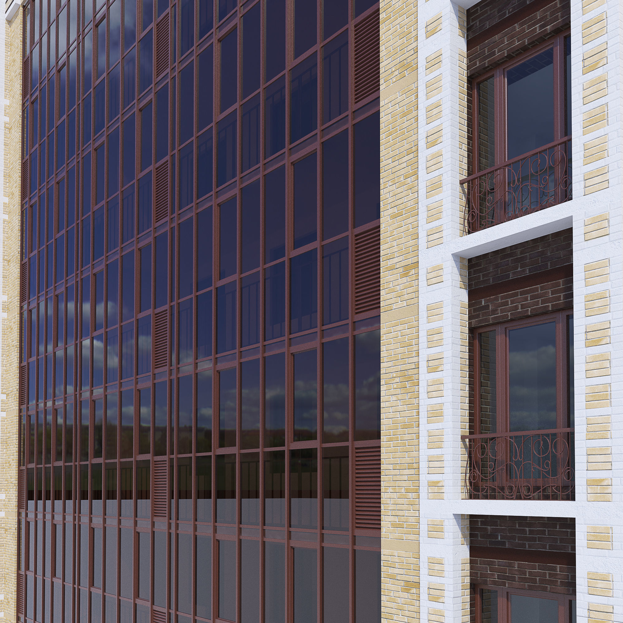 Residential building 3D model_7