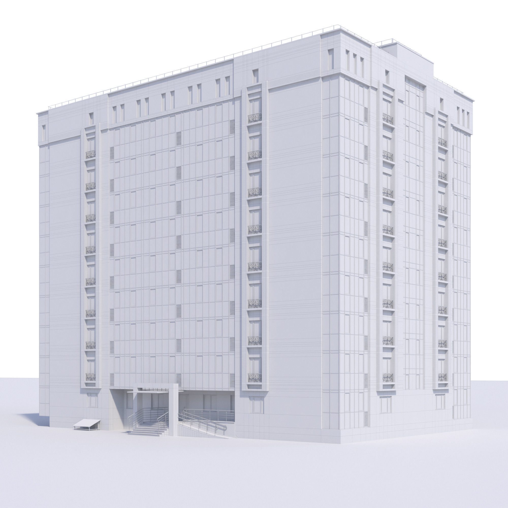 Residential building 3D model_8