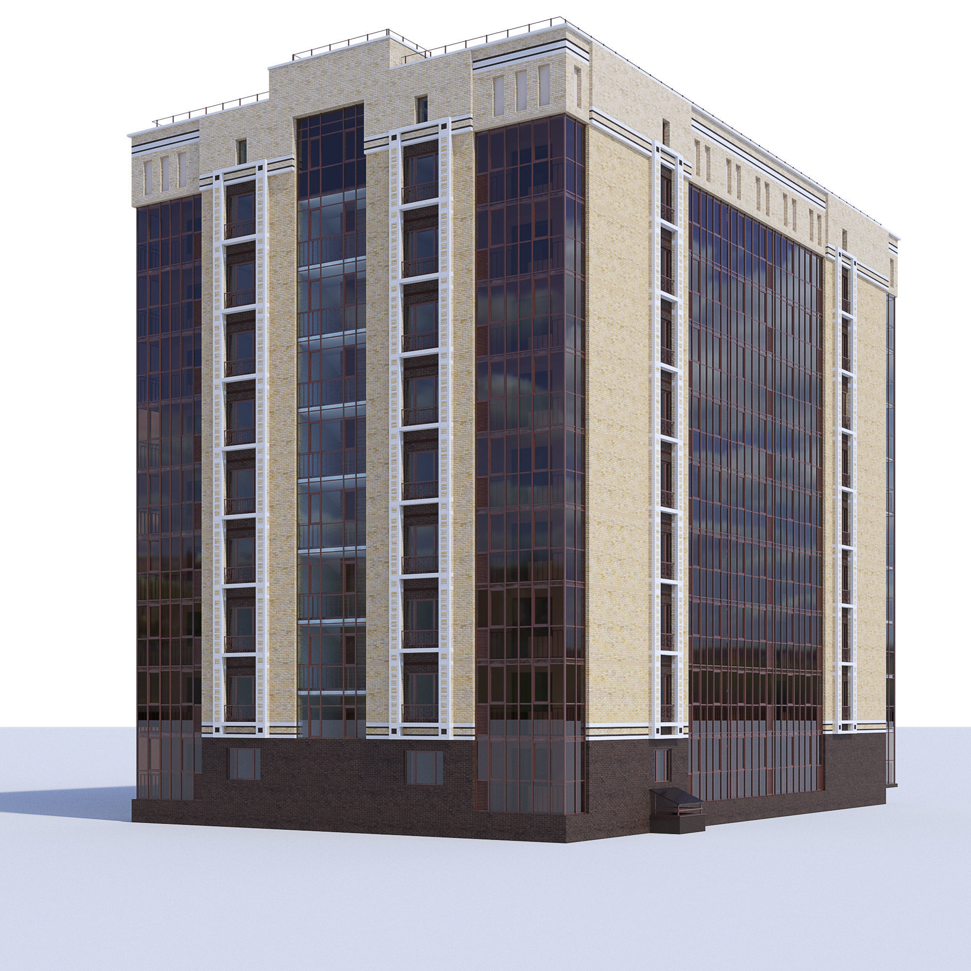 Residential building 3D model_2