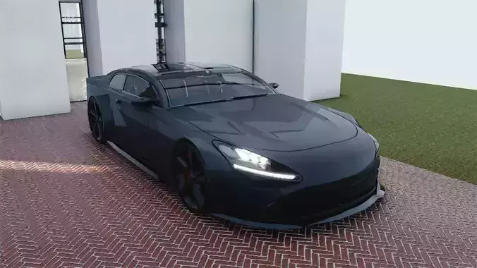 BLENDER EEVEE Brandless Sports GT  Low-poly 3D model