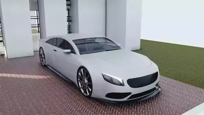 BLENDER EEVEE Brandless Extended Wheelbase 2 door coupe