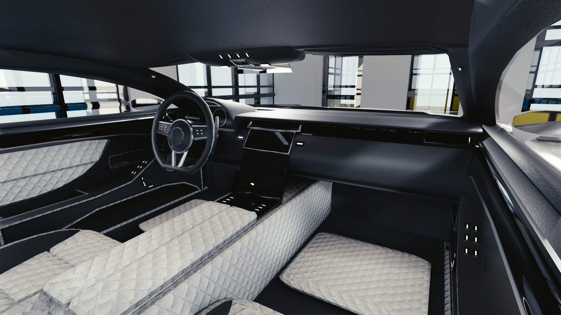 BLENDER EEVEE Brandless Sports GT coupe Low-poly 3D model_6