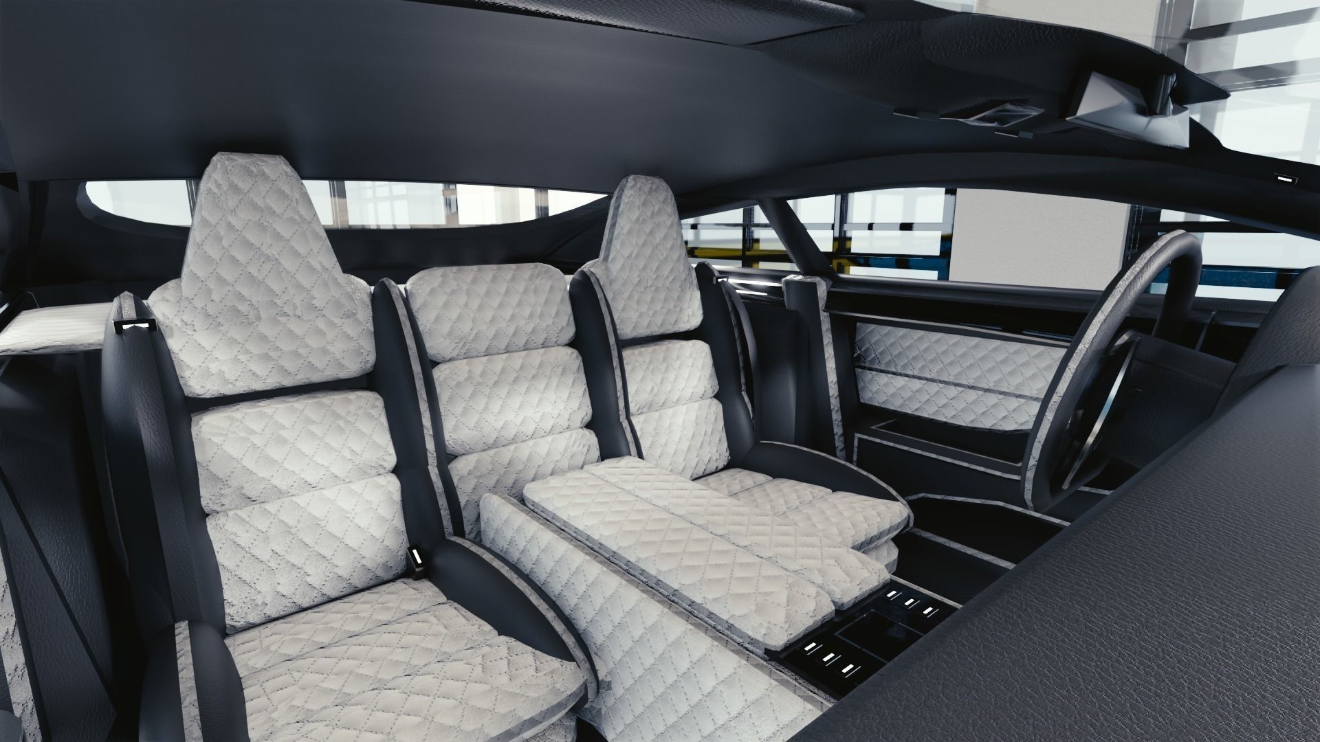 BLENDER EEVEE Brandless Sports GT coupe Low-poly 3D model_7