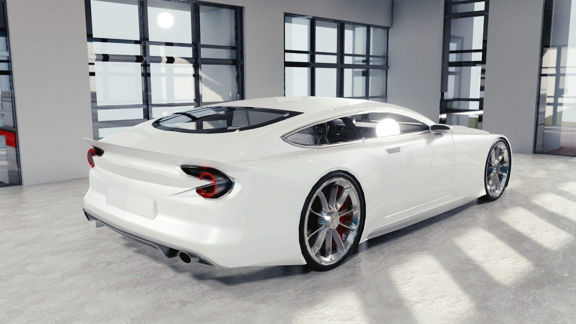 BLENDER EEVEE Brandless Sports GT coupe Low-poly 3D model_3