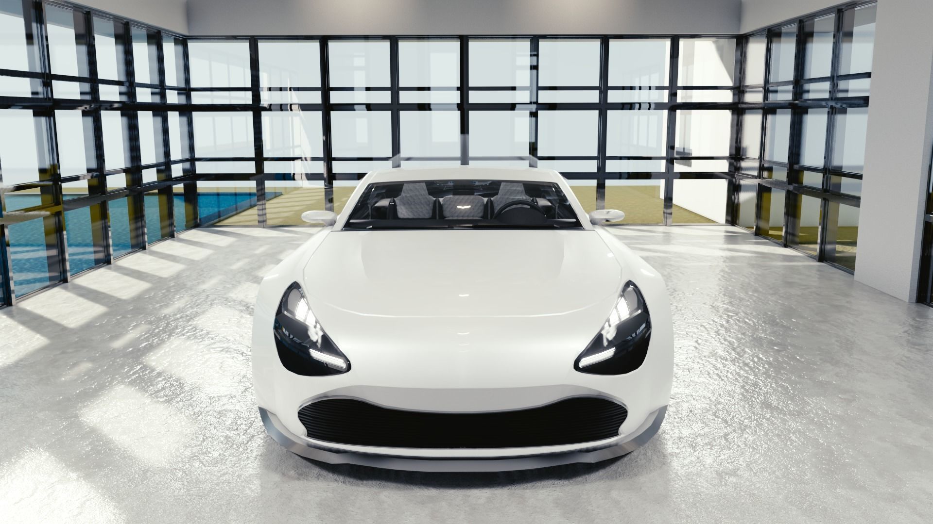 BLENDER EEVEE Brandless Sports GT coupe Low-poly 3D model_4