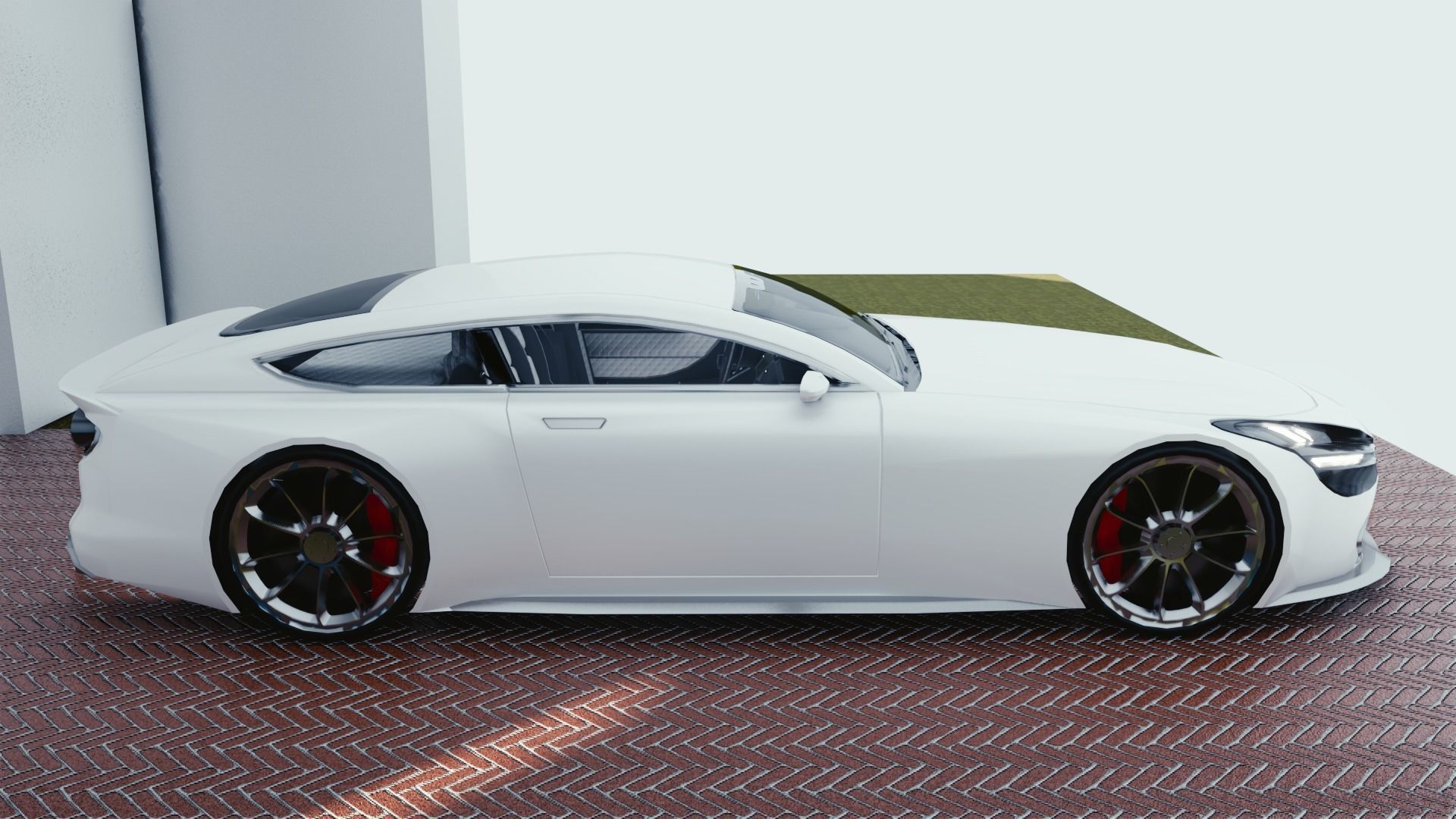 BLENDER EEVEE Brandless Sports GT coupe Low-poly 3D model_1