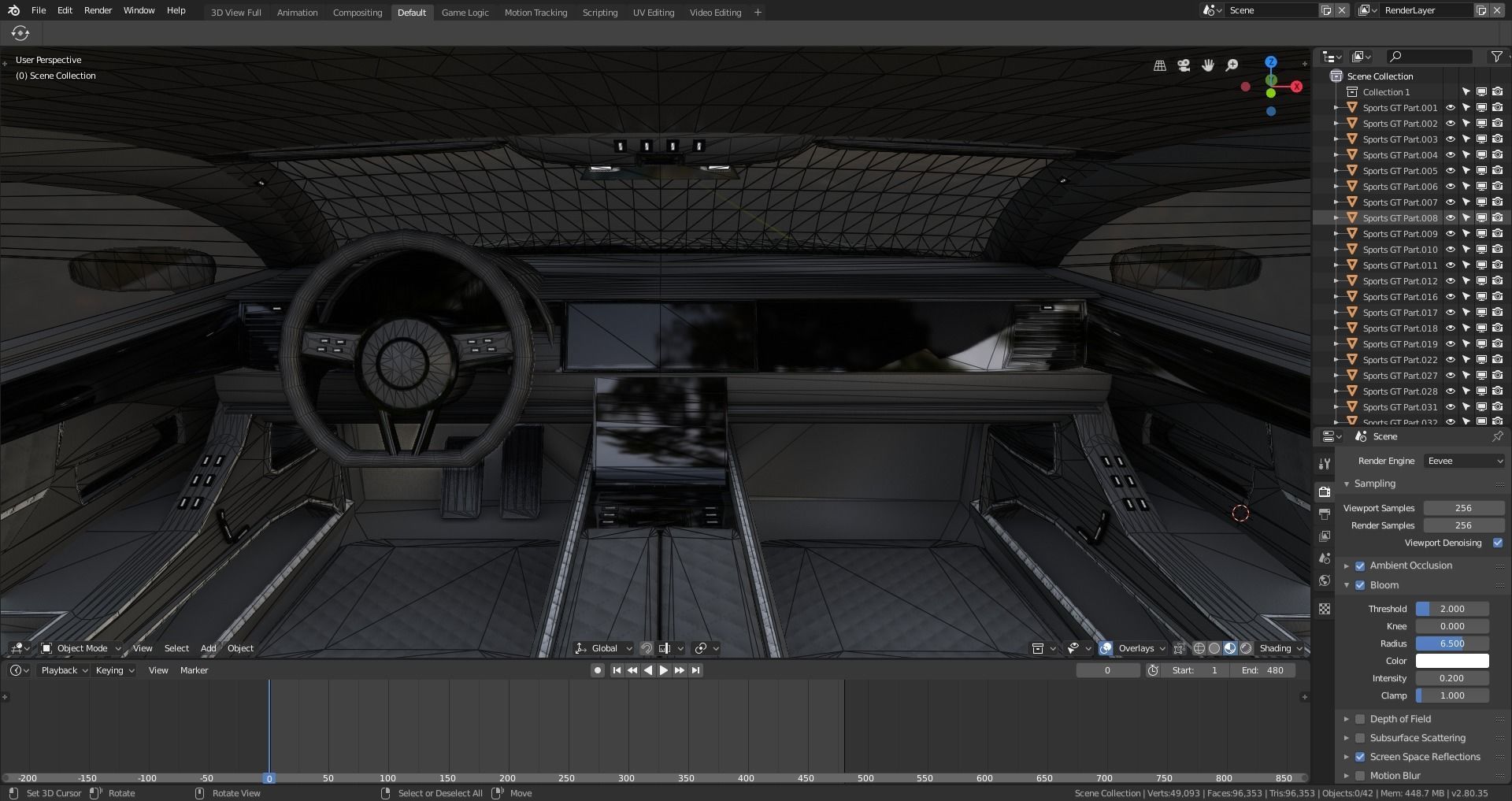 BLENDER EEVEE Brandless Sports GT  Low-poly 3D model_12