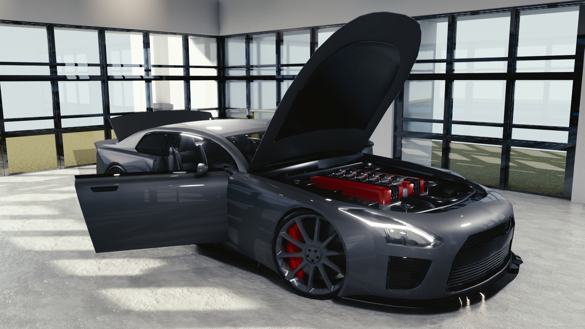 BLENDER EEVEE Brandless Sports GT  Low-poly 3D model_7