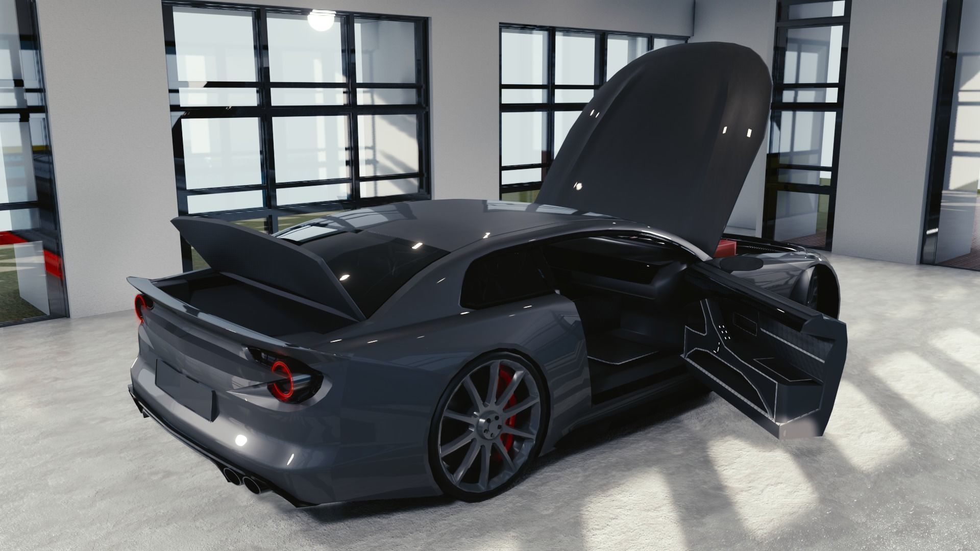 BLENDER EEVEE Brandless Sports GT  Low-poly 3D model_9