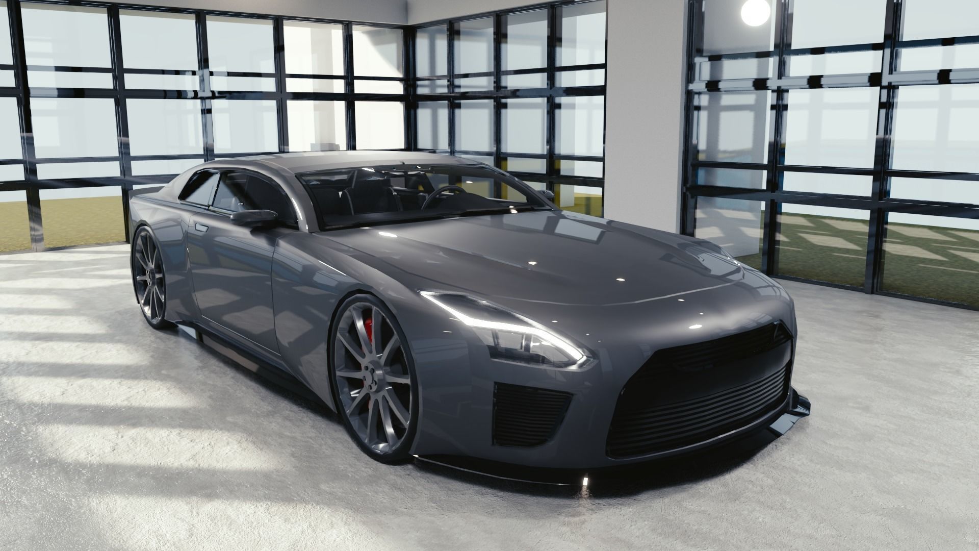 BLENDER EEVEE Brandless Sports GT  Low-poly 3D model_3