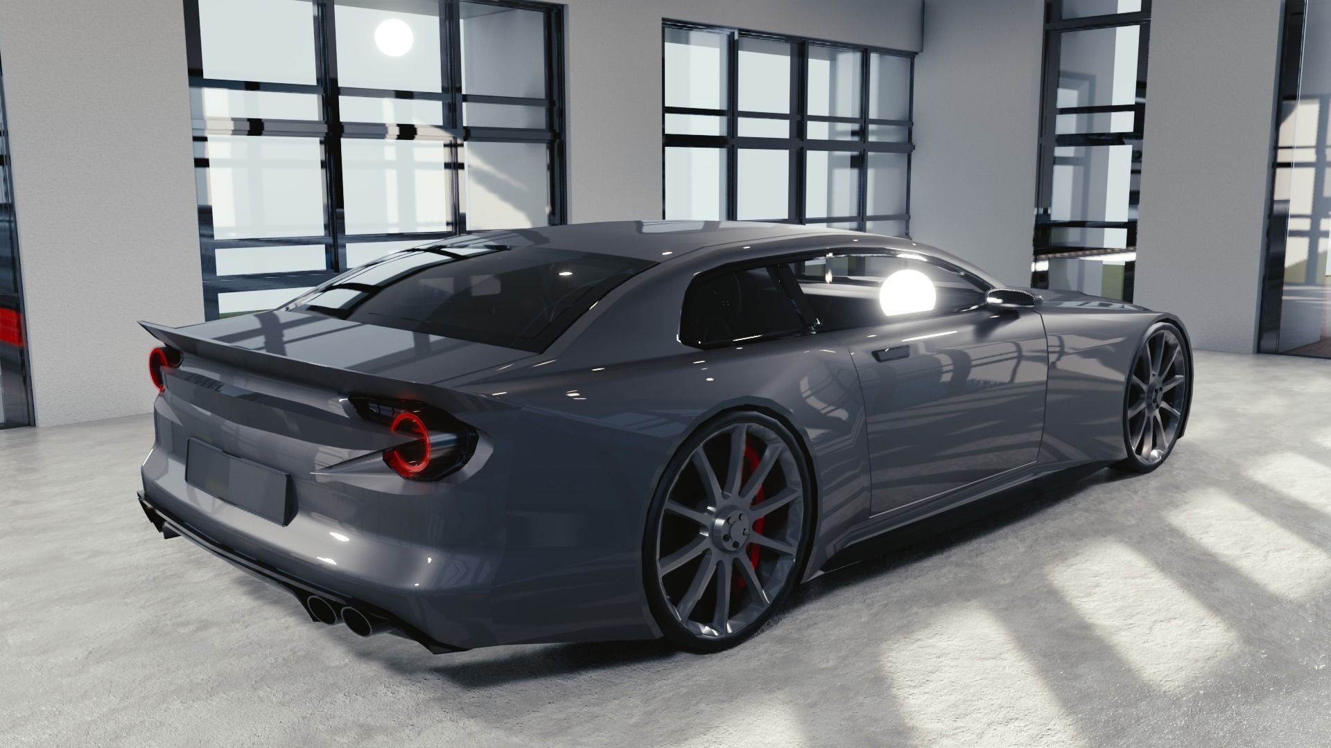 BLENDER EEVEE Brandless Sports GT  Low-poly 3D model_2