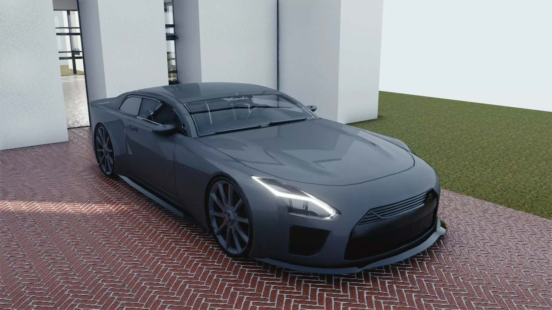 BLENDER EEVEE Brandless Sports GT  Low-poly 3D model_0