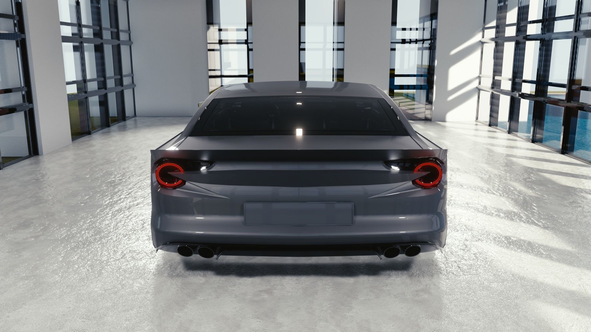 BLENDER EEVEE Brandless Sports GT  Low-poly 3D model_4