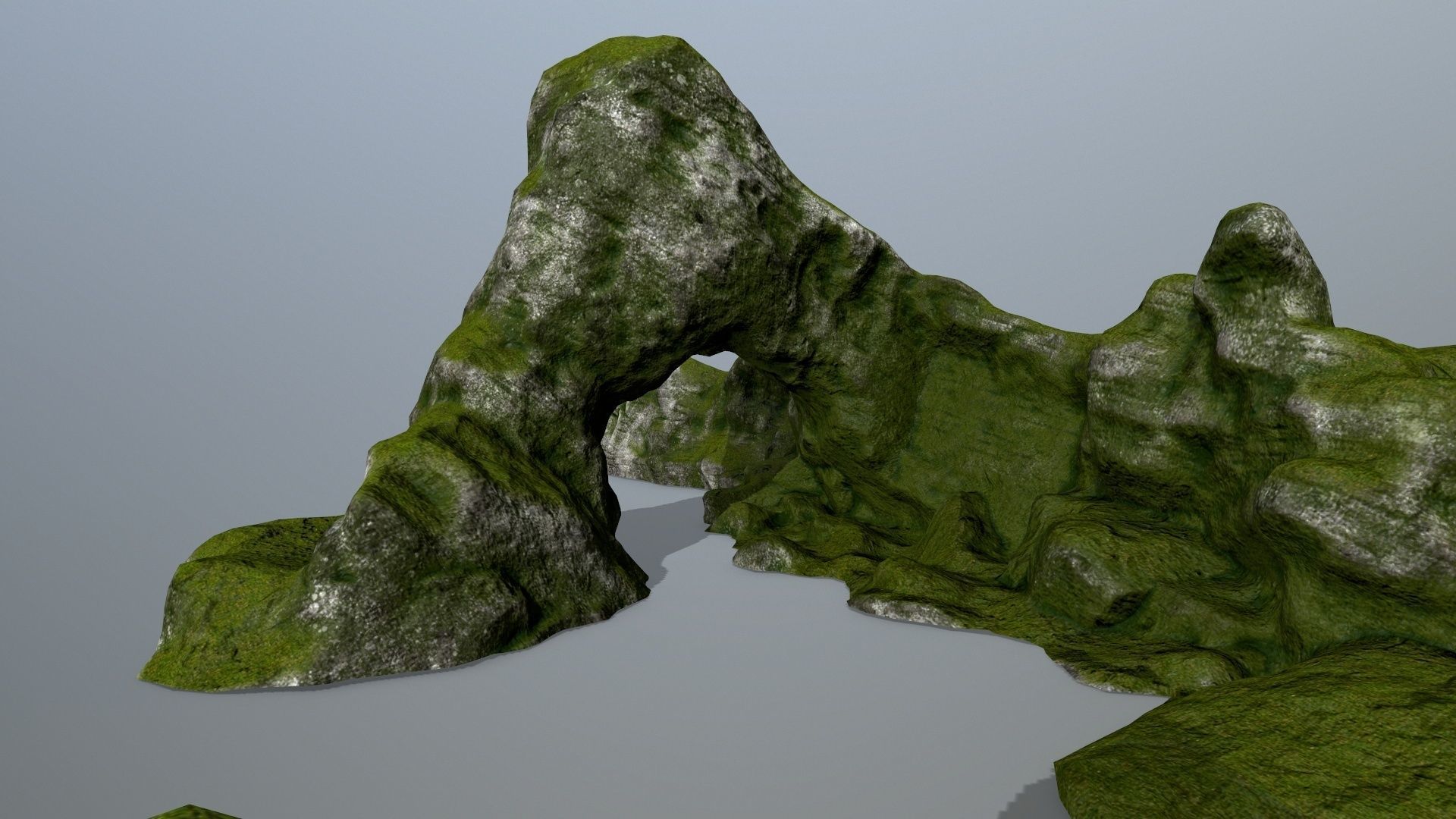 rocks rock with grass on top Low-poly 3D model_10