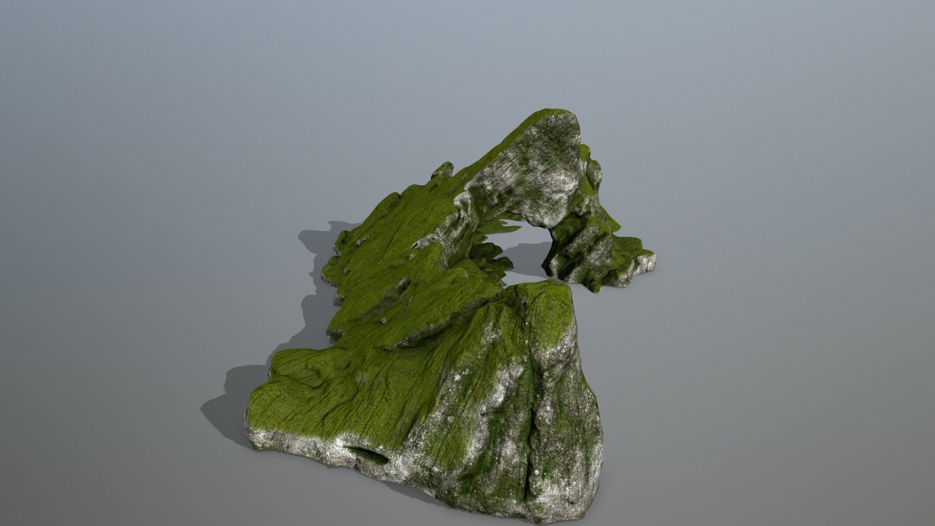 rocks rock with grass on top Low-poly 3D model_2