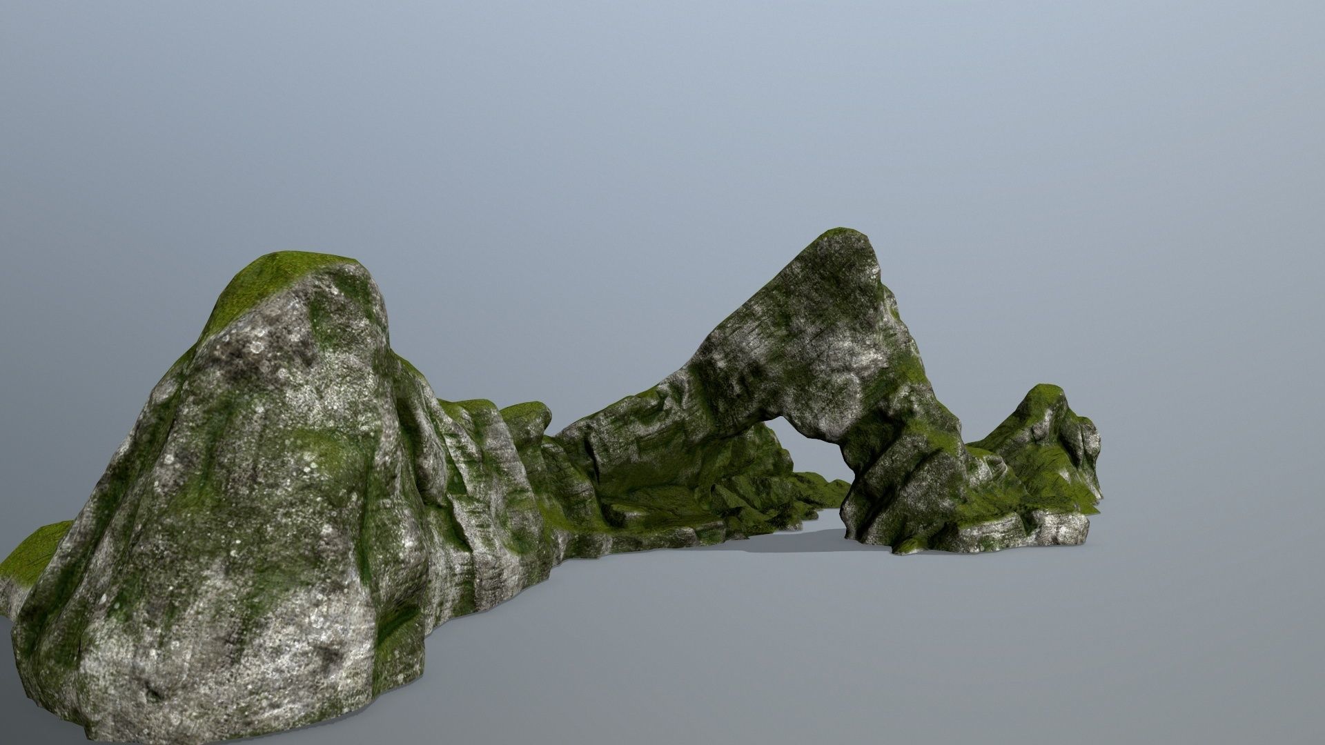 rocks rock with grass on top Low-poly 3D model_12
