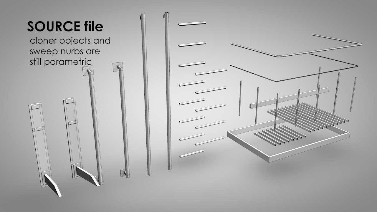 Balcony Fire Escape Ladder Low-poly 3D model_17