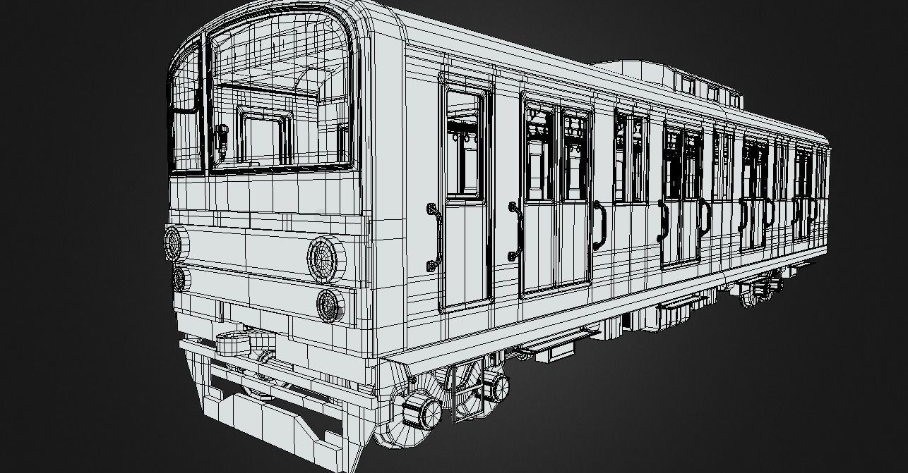 Train computerline indonesia Low-poly 3D model_5