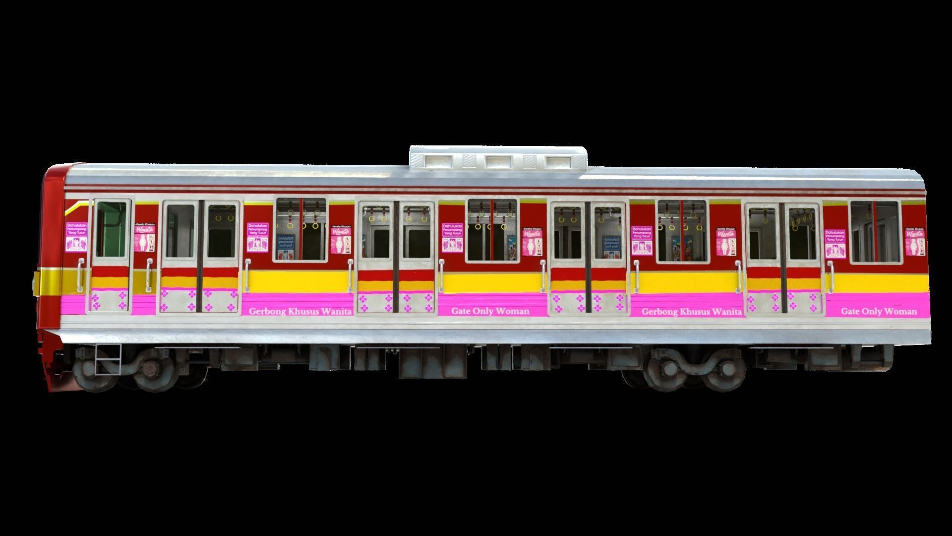 Train computerline indonesia Low-poly 3D model_1