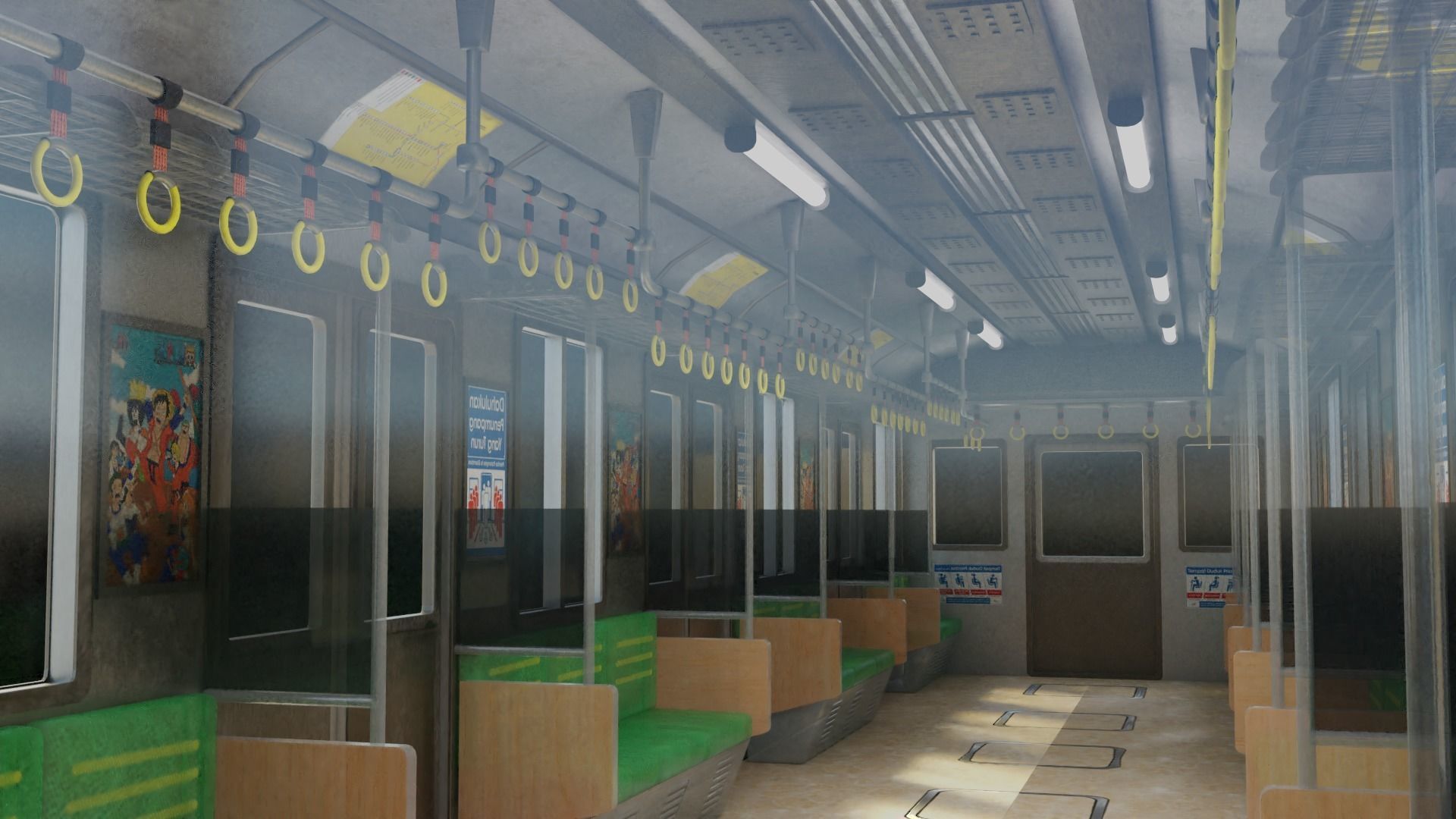 Train computerline indonesia Low-poly 3D model_3