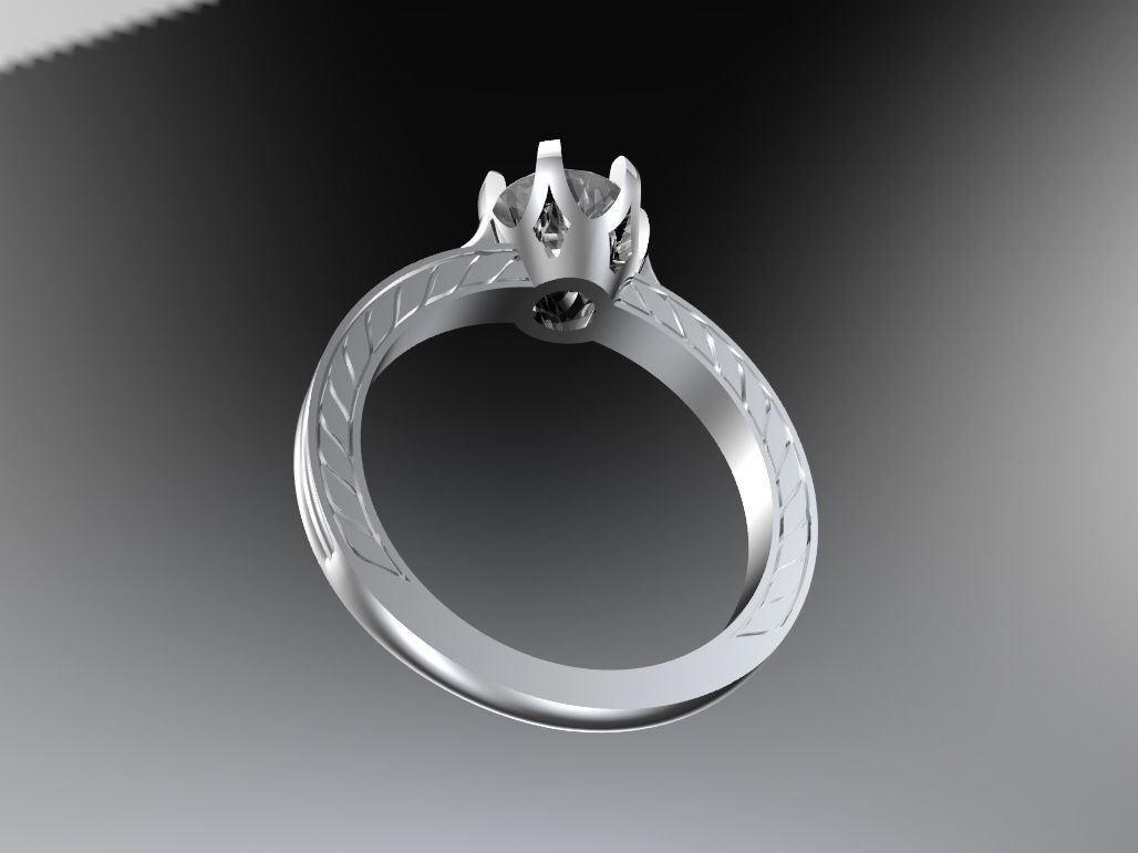 Solitaire 1CT 3D print model_2