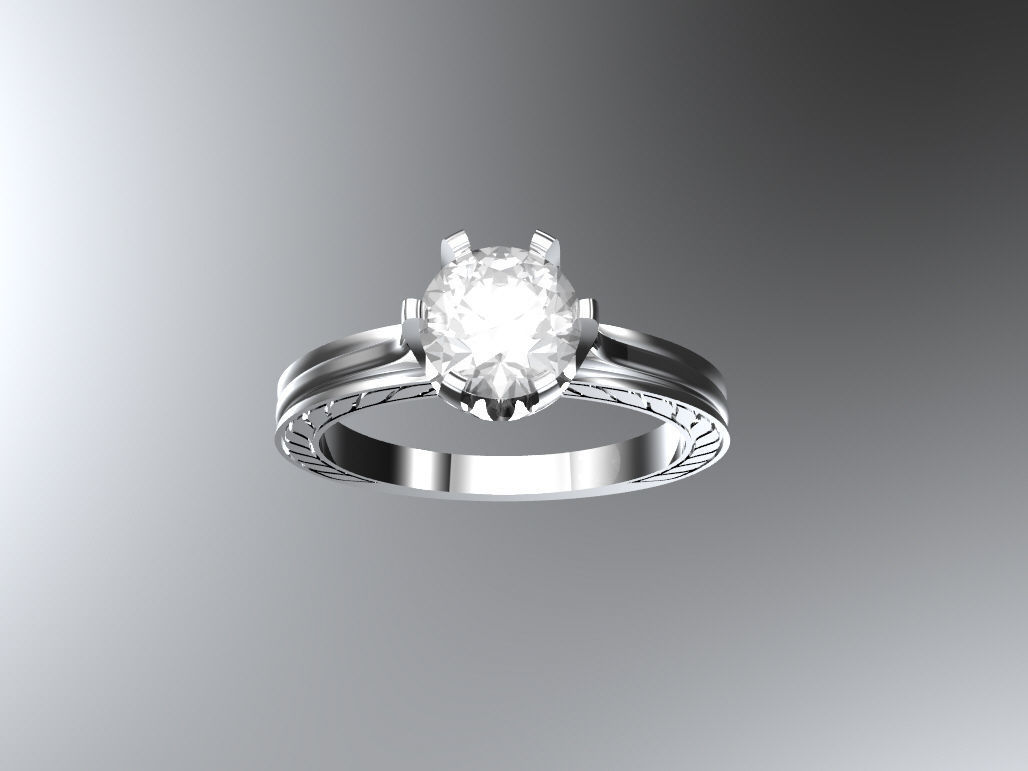 Solitaire 1CT 3D print model_1