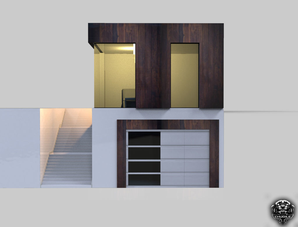 Mini Modern House Low-poly 3D model_1