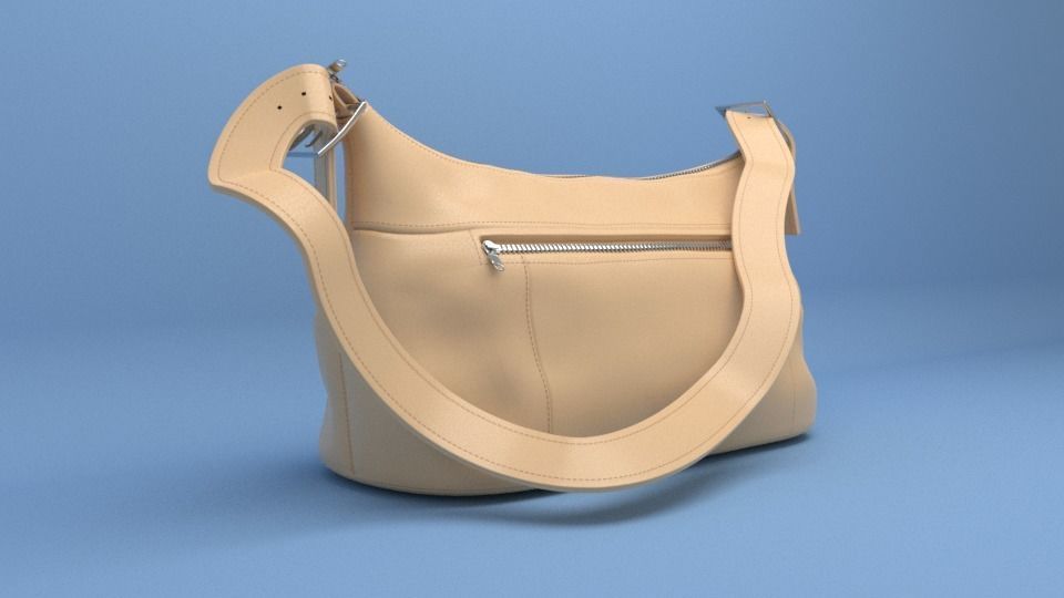 Leather Ladies Hand Bag 3D model_3