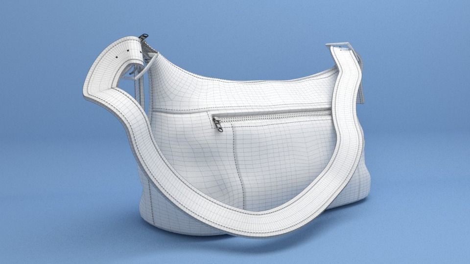 Leather Ladies Hand Bag 3D model_8